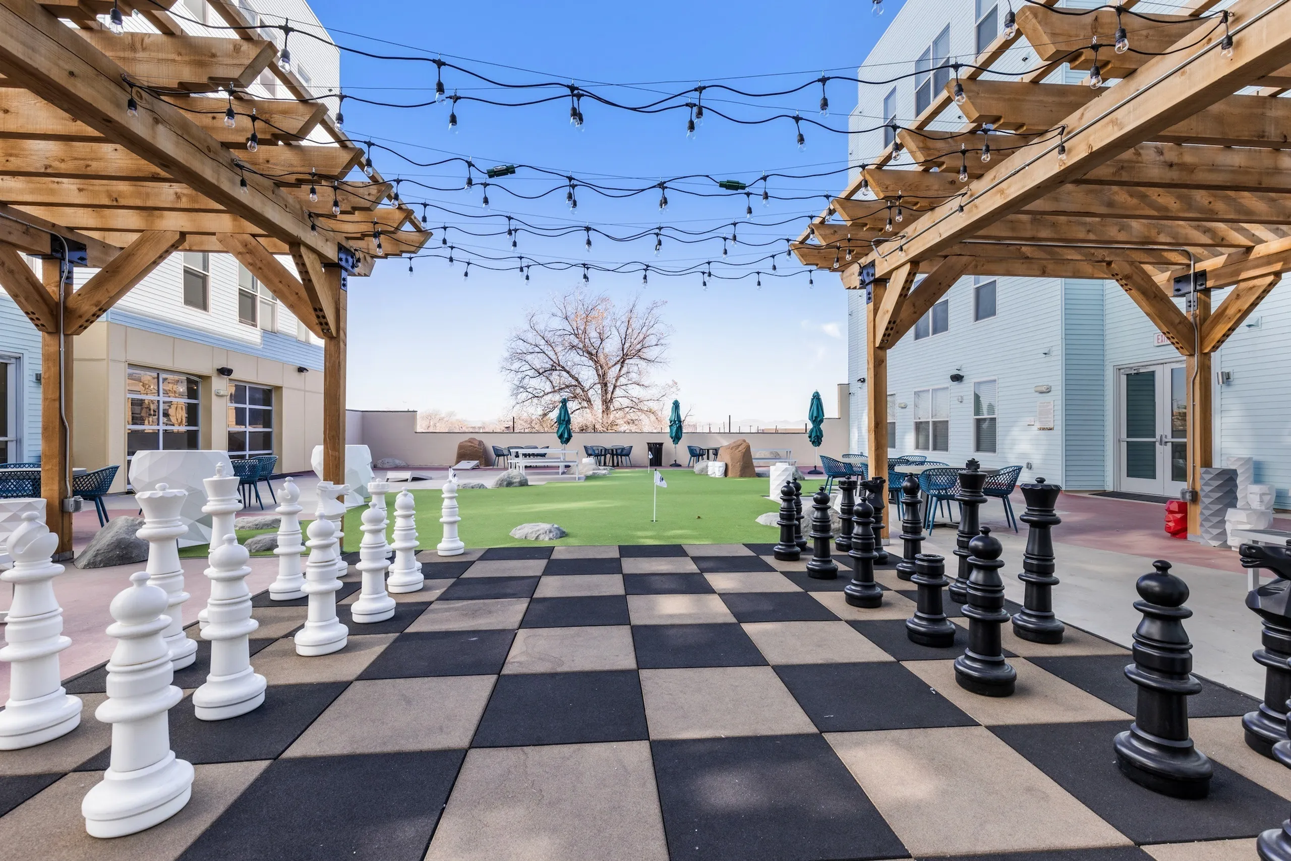 outdoor giant chess board